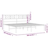  Metalni okvir za krevet s uzglavljem crni 200x200 cm | shoptok.hr