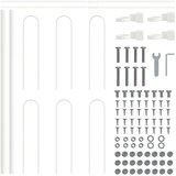  Vrtna Ograda 2 pcs Bijelo 3,4 x 0,6 m Čelik s prahom | Eponuda.com