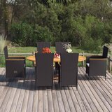 7-dijelni vrtni blagovaonski set od poliratana crni | Eponuda.com