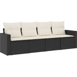  The Living Store Vrtna sedežna garnitura 4-delna z blazinami črna poli ratan - Vrtna Sedežna Garniture, (21461491) | Shoptok.si