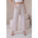 Kesi Viscose wide trousers in dark beige color Cijene