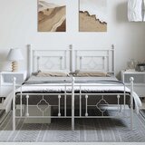 Metalni okvir kreveta uzglavlje i podnožje bijeli 193x203 cm | Eponuda.ba