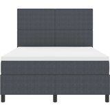  postelja z vzmetnico temno siva 140x200 cm žametno platno, (22083572) | Shoptok.si