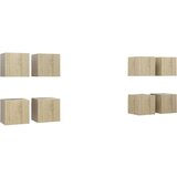 vidaXL Stenske TV omarice 8 kosov sonoma hrast 30,5x30x30 cm | Shoptok.si