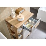 Pelipal Kremno bela/v naravni barvi nizka kopalniška omarica v hrastovem dekorju 50,5x89,5 cm Quickset 966 – | Shoptok.si