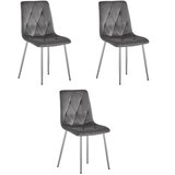 Libra stolica - tamno sivi baršun / kromirane noge x 3 | shoptok.hr