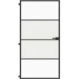 vidaXL Notranja vrata ozka črna 102,5x201,5 cm kaljeno steklo aluminij | Shoptok.si