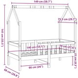  Okvir kreveta za dječju kućicu 70 x 140 cm od masivne borovine | shoptok.hr