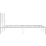 vidaXL Kovinski posteljni okvir z vzglavjem bel 140x190 cm | Shoptok.si