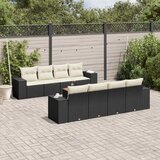  9-dijelni set vrtnih sofa s jastucima crni od poliratana | shoptok.hr