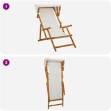  Ležaljka 3 Pozicija Čvrsto drvo eukaliptusa Krem | shoptok.hr