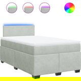vidaXL Box spring postelja z vzmetnico svetlo siva 120x190 cm žamet, (21304390) Cene