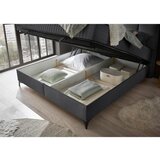 MID.YOU POSTELJA Z VZMETNICO 180 cm x 200 cm , tekstil, leseni material antracit | Shoptok.si