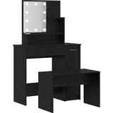 vidaXL Set toaletnog stolića s ladicama Crni hrast 86.5 x 35 x 136 cm | shoptok.hr