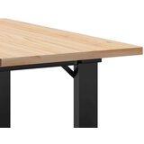vidaXL Klubska mizica O okvir 60x60x40 cm trdna borovina lito železo | Shoptok.si