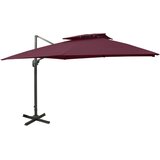  Konzolni vrtni suncobran s dvostrukim vrhom 300 x 300 cm bordo | Eponuda.ba