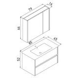 Hanah home Kupatilski ormarić sa umivaonikom i ogledalom (2 komada) Side 85 v2 807 | Eponuda.com
