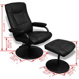 TV naslonjač od umjetne kože s osloncem za noge crni | shoptok.hr