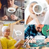EHIOG Zložljiva LED namizna svetilka z lupo 10x, profesionalna lučka za natančno delo | Shoptok.si