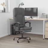 vidaXL masažni pisarniški stol temno sivo blago