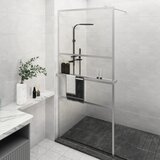 vidaXL Pregrada za tuš s polico krom 100x195 cm ESG steklo in aluminij Cene