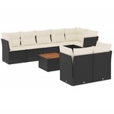  9-dijelni set vrtnih sofa s jastucima crni od poliratana | shoptok.hr