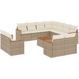 vidaXL 12-dijelni set vrtnih sofa od poliratana s jastucima bež | shoptok.hr