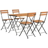  5-dijelni sklopivi bistro set masivno bagremovo drvo i čelik | Eponuda.ba
