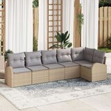  6-dijelni Vrtni Kauč Set s Jastučićima Bež Poli Ratan | shoptok.hr
