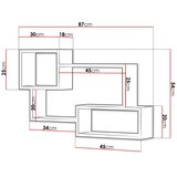  Zidna polica TRIO 54x87 cm hrast sonoma/bela | Eponuda.com