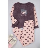 Trendyol curve Smoked Heart Sleep Band Fleece Knitted Pajama Set | ePonuda.com