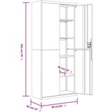 Ormarić za spise antracit 90 x 40 x 200 cm čelični | shoptok.hr