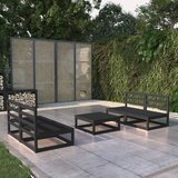 Maison Chic Seti vrtnega pohištva - Vrtna garnitura - Vrtni pohištvo set 5-delna črna trdna borovina, (21819499) | Shoptok.si