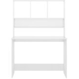  Radni stol s policama visoki sjaj bijeli 110x45x157 cm iverica | shoptok.hr