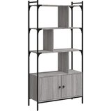 Maison Chic Knjižna omara - Knjižni regal z vrati siva sonoma 76,5x30x154,5 cm inž. les, (21725618) | Shoptok.si