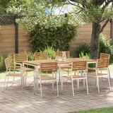 vidaXL zložljivi vrtnarski stoli 8 kosov 54.5x56x89 cm Trden les tikovca, zložljivi vrtnarski stoli 4 kosa Trden les tikovca in jeklo | Shoptok.si
