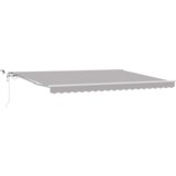 vidaXL Automatska uvlačiva tenda s LED svjetlom svjetlosiva 450x300 cm, zamjena za tenda tkaninu za okvir 4.5x3 m svjetlosiva | shoptok.hr