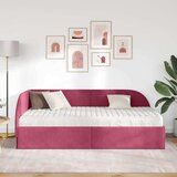  Kutni krevetni okvir s madracem 2 kom. Crvena Baršun - boja crnog vina 90 x 200 cm | shoptok.hr