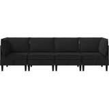  Set namještaja za dnevni boravak 4 pcs Crna Tkanina | shoptok.hr