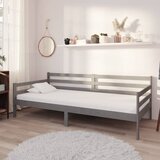  Dnevni ležaj s madracem 90 x 200 cm sivi od masivne borovine | shoptok.hr