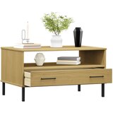  Stolić za kavu s metalnim nogama smeđi 85x50x45 cm drveni OSLO | shoptok.hr