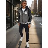 DStreet Męska kurtka bomber z kapturem szara | Shoptok.si