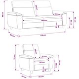  Set sofe 2 pcs Tamno smeđa Tkanina - Tamno smeđa Jednostruka + Dvostruka (140 cm) | shoptok.hr