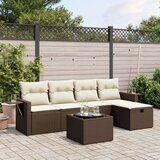 vidaXL 6-dijelni set vrtnih sofa od poliratana s jastucima smeđi | shoptok.hr