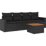  5-dijelna vrtna garnitura od poliratana s jastucima crna 66 x 62 x 69 cm | Shoptok.si