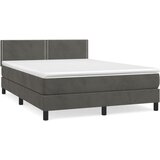 vidaXL Box spring posteljni z vzmetnico temno siv 140x190 cm žamet, (20738156) Cene