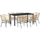  Set od 7 vrtnih stolica smeđi poli ratan | shoptok.hr