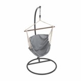 Kondela Viseči gugalni stol, bel/siv, LINDO NEW | Shoptok.si