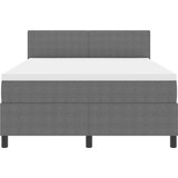 vidaXL Box Spring Bed s madracem & LED svijetlosiva 140x200 cm Tkanina od kordure | shoptok.hr