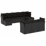  The Living Store Vrtna sedežna garnitura 10-delna z blazinami črn poli ratan - Vrtna Sedežna Garniture, (21449346) | Shoptok.si